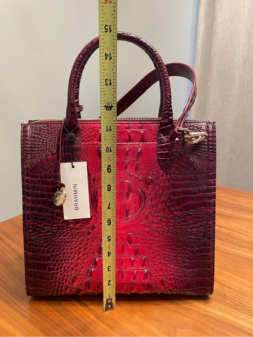 Brahmin Caroline Top Handle Leather Satchel in Rose Ombre Melbourne NWT $345